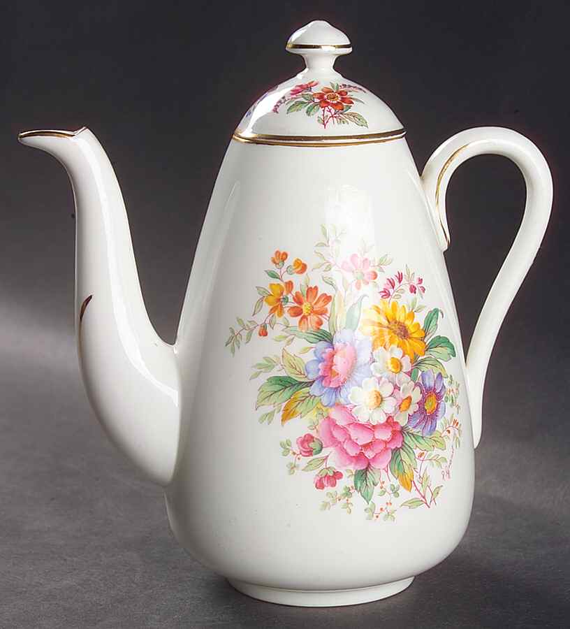 Fragrance (9504, Not Raised, Smooth) Mini Coffee Pot & Lid by Coalport-1