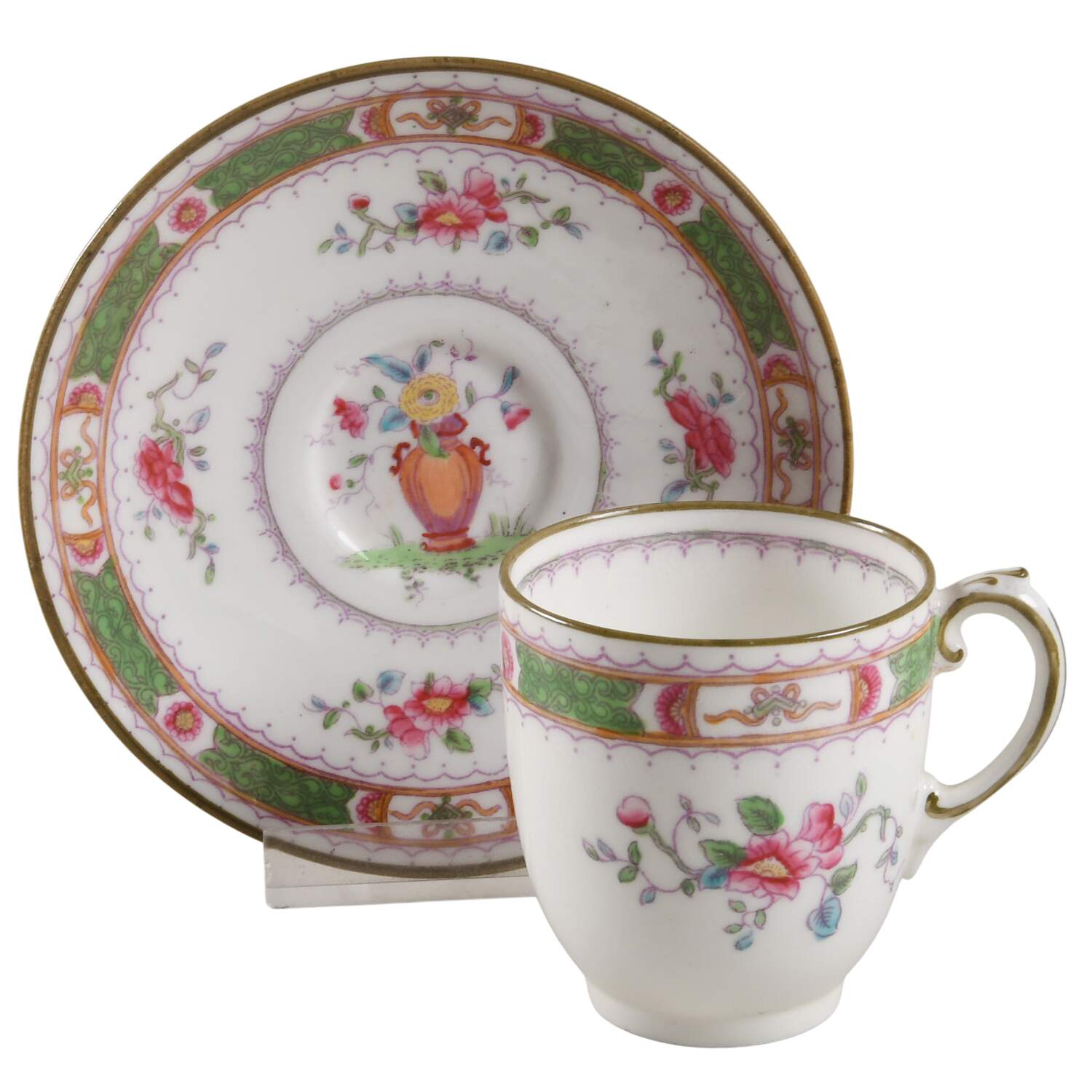 French Noble Footed Demitasse Cup & Saucer Set by Coalport-1
