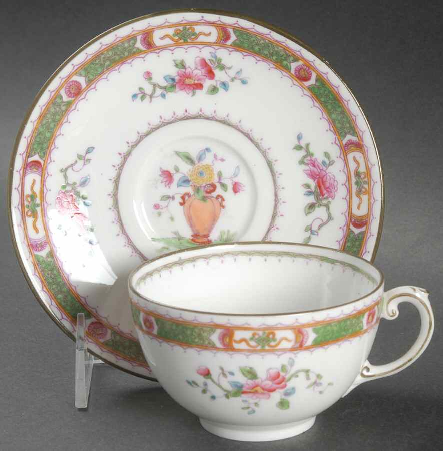 French Noble Flat Cup & Saucer Set by Coalport-1