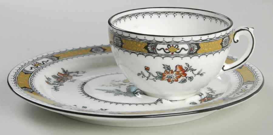 French Noble Dessert Plate & Cup Set by Coalport-1