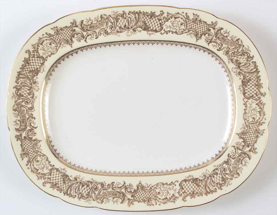 Golden Wedding Cream 12" Oval Serving Platter by Coalport-1