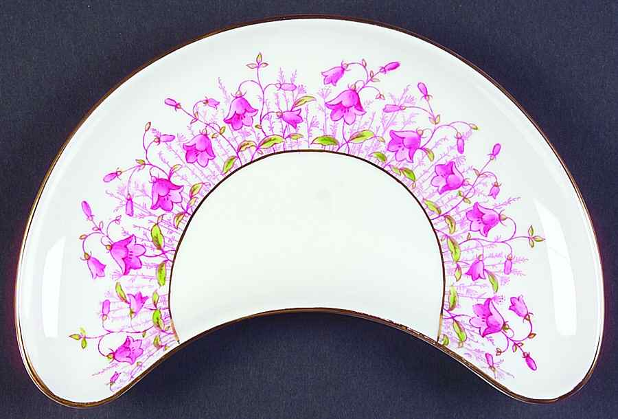 Harebell Pink Crescent Salad Plate by Coalport-1