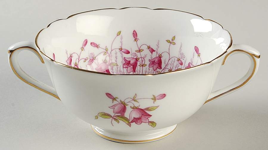 Harebell Pink Footed Cream Soup Bowl by Coalport-1