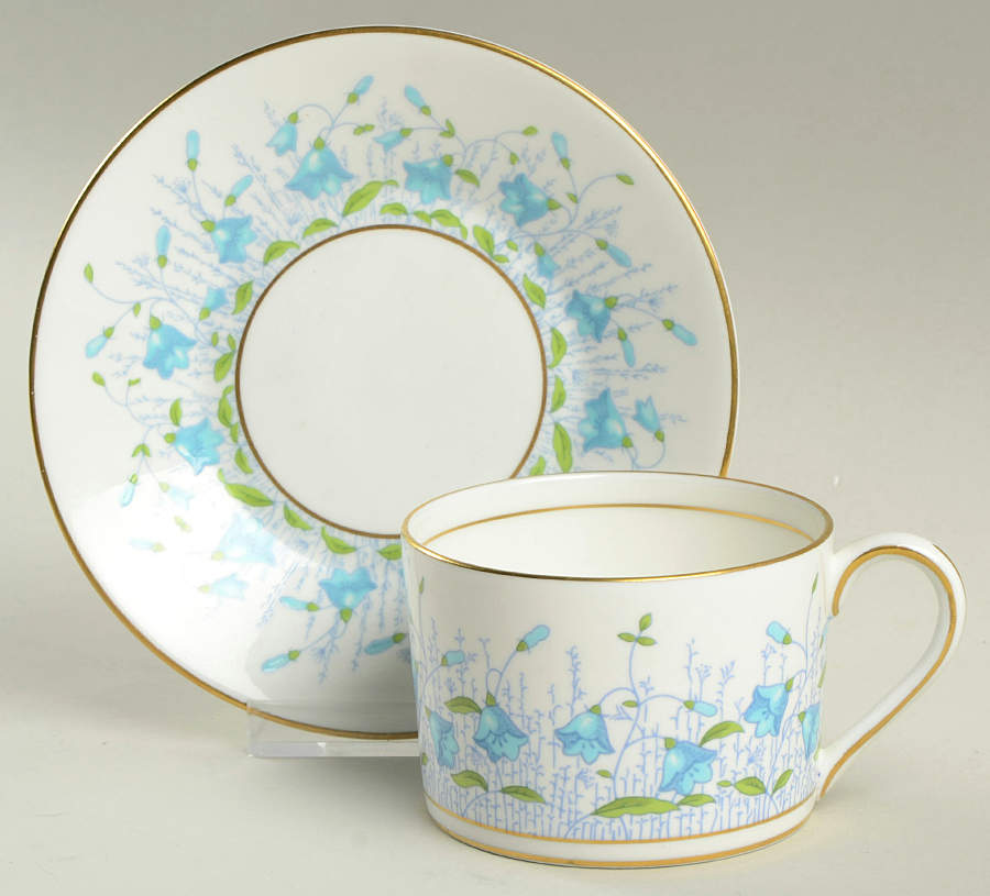 Harebell Turquoise Flat Cup & Saucer Set by Coalport-1