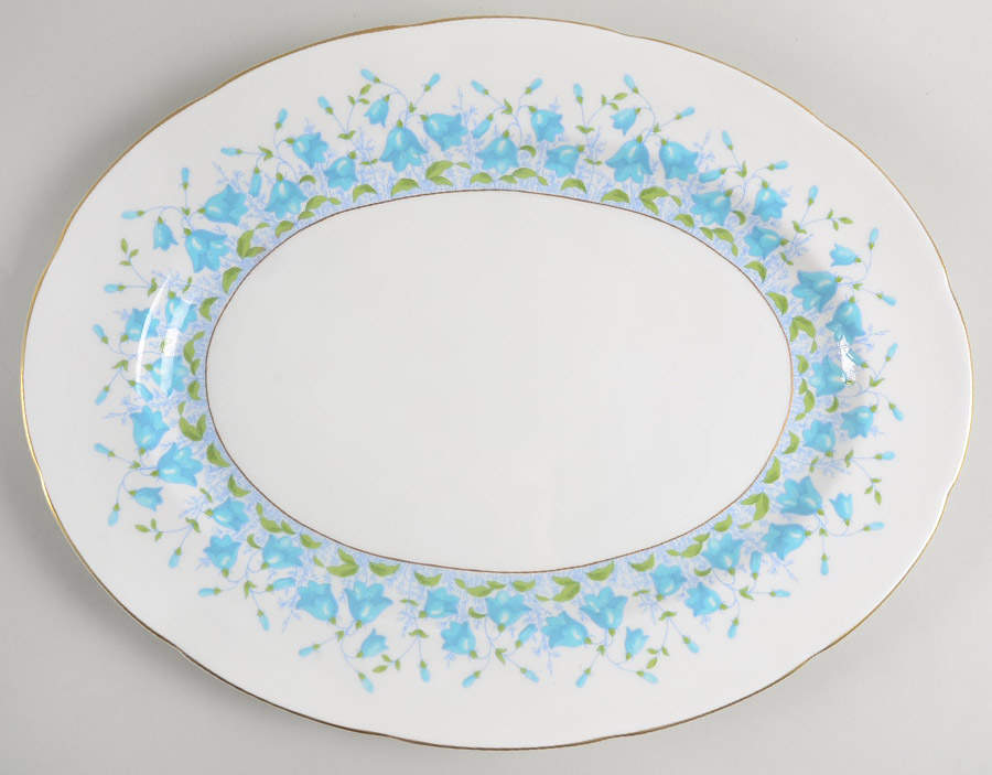 Harebell Turquoise 15" Oval Serving Platter by Coalport-1