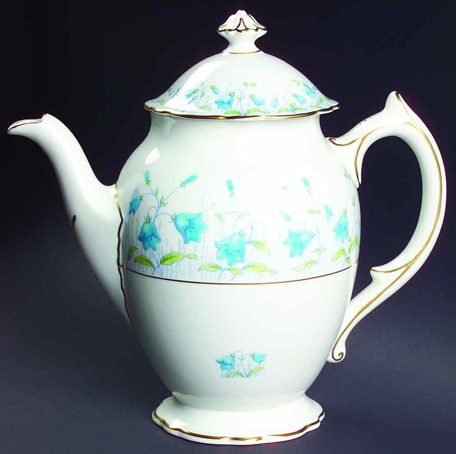 Harebell Turquoise Coffee Pot & Lid by Coalport-1