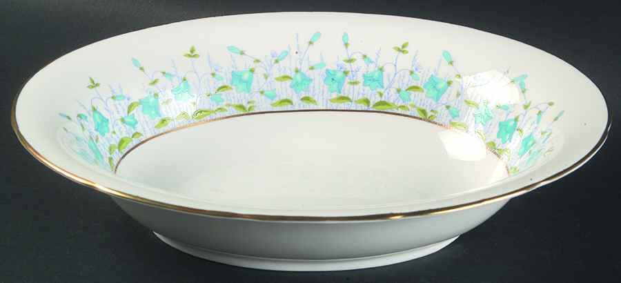 Harebell Turquoise 9" Oval Vegetable Bowl by Coalport-1