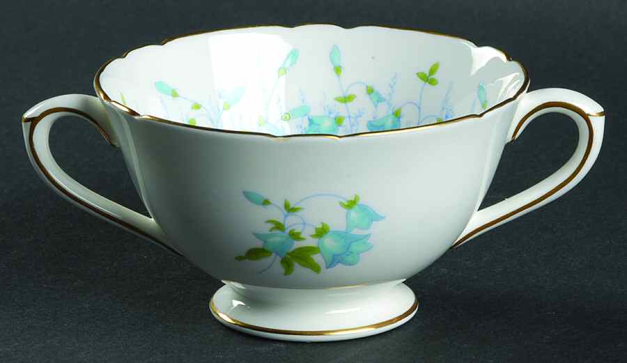 Harebell Turquoise Footed Bouillon Cup by Coalport-1