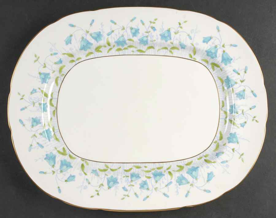 Harebell Turquoise 15" Oval Serving Platter by Coalport-1