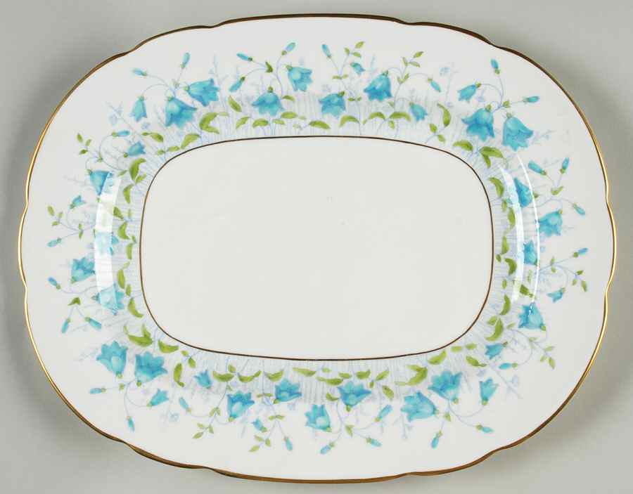 Harebell Turquoise 12" Oval Serving Platter by Coalport-1