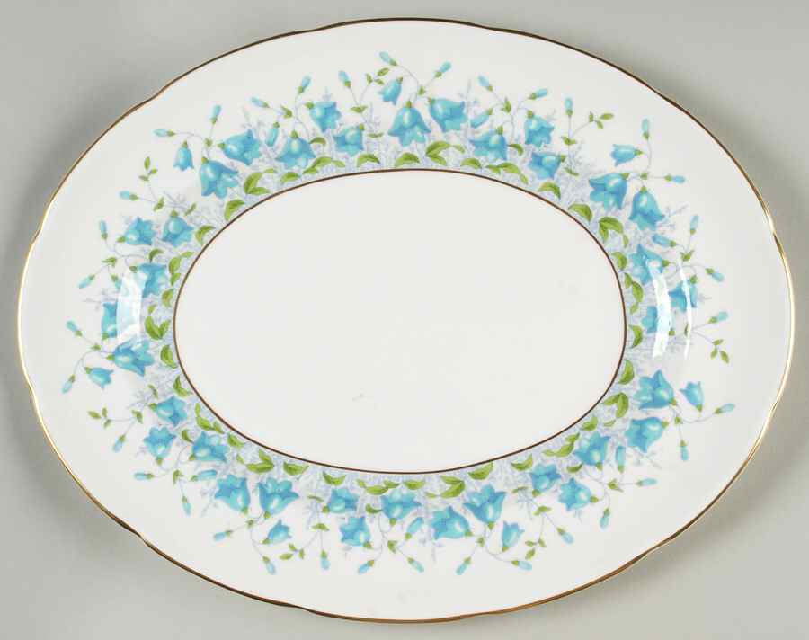 Harebell Turquoise 13" Oval Serving Platter by Coalport-1
