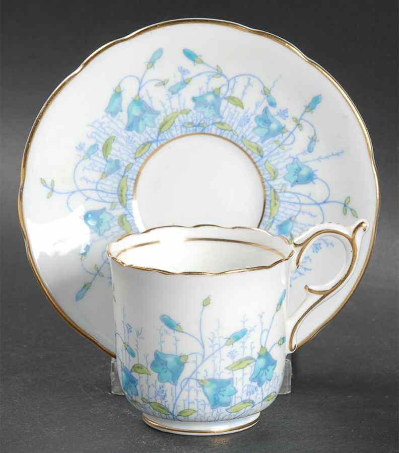 Harebell Turquoise Footed Demitasse Cup & Saucer Set by Coalport-1