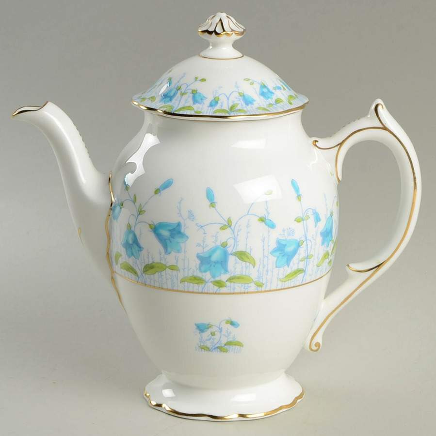 Harebell Turquoise Small Coffee Pot & Lid by Coalport-1