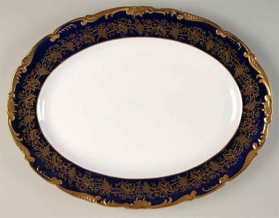 Hazelton Cobalt Blue 15" Oval Serving Platter by Coalport-1