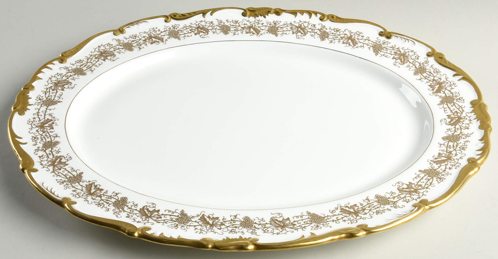Hazelton White 17" Oval Serving Platter by Coalport-1