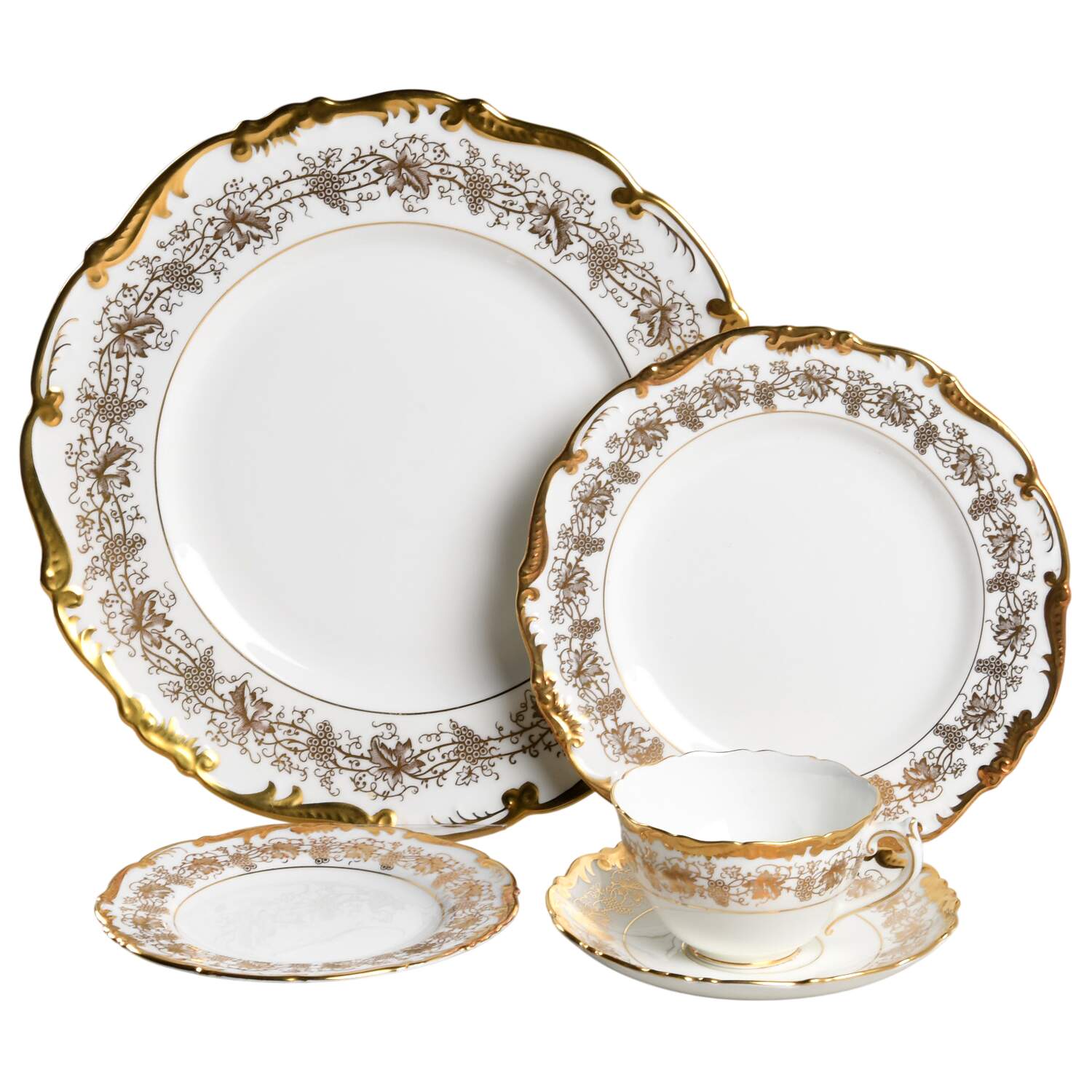 Hazelton White 5 Piece Place Setting by Coalport-1
