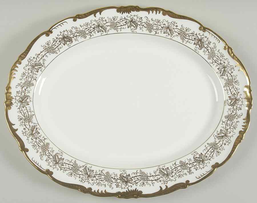 Hazelton White 14" Oval Serving Platter by Coalport-1