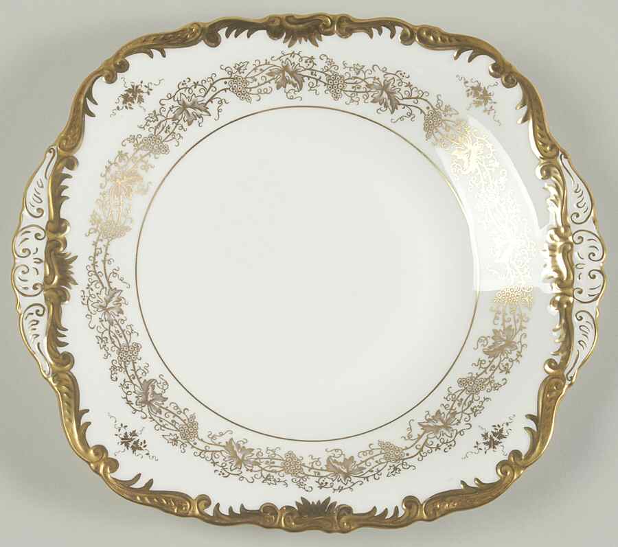 Hazelton White Square Handled Cake Plate by Coalport-1