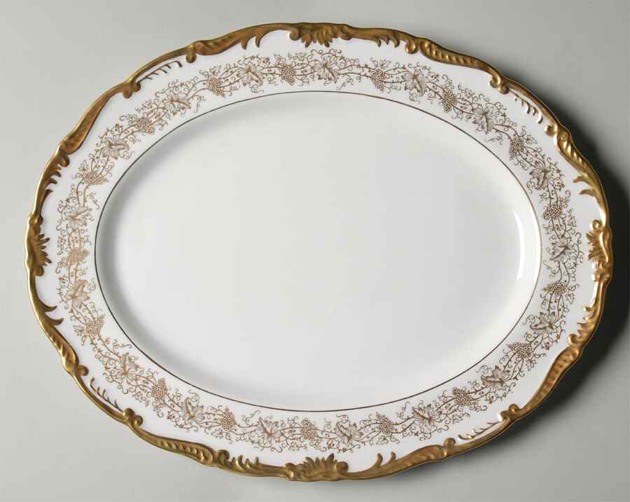 Hazelton White 13" Oval Serving Platter by Coalport-1