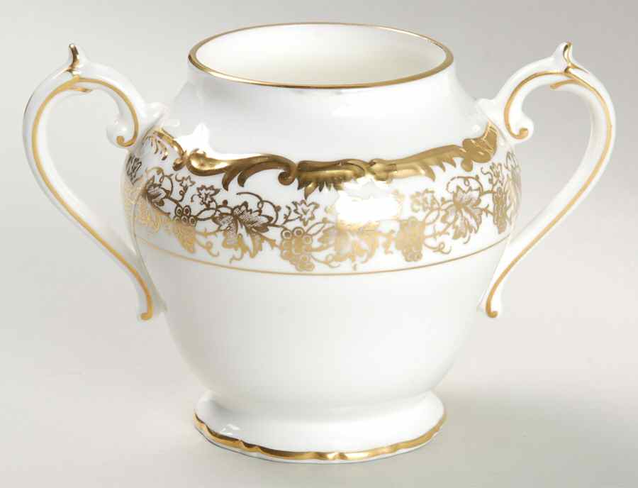 Hazelton White Sugar Bowl No Lid by Coalport-1