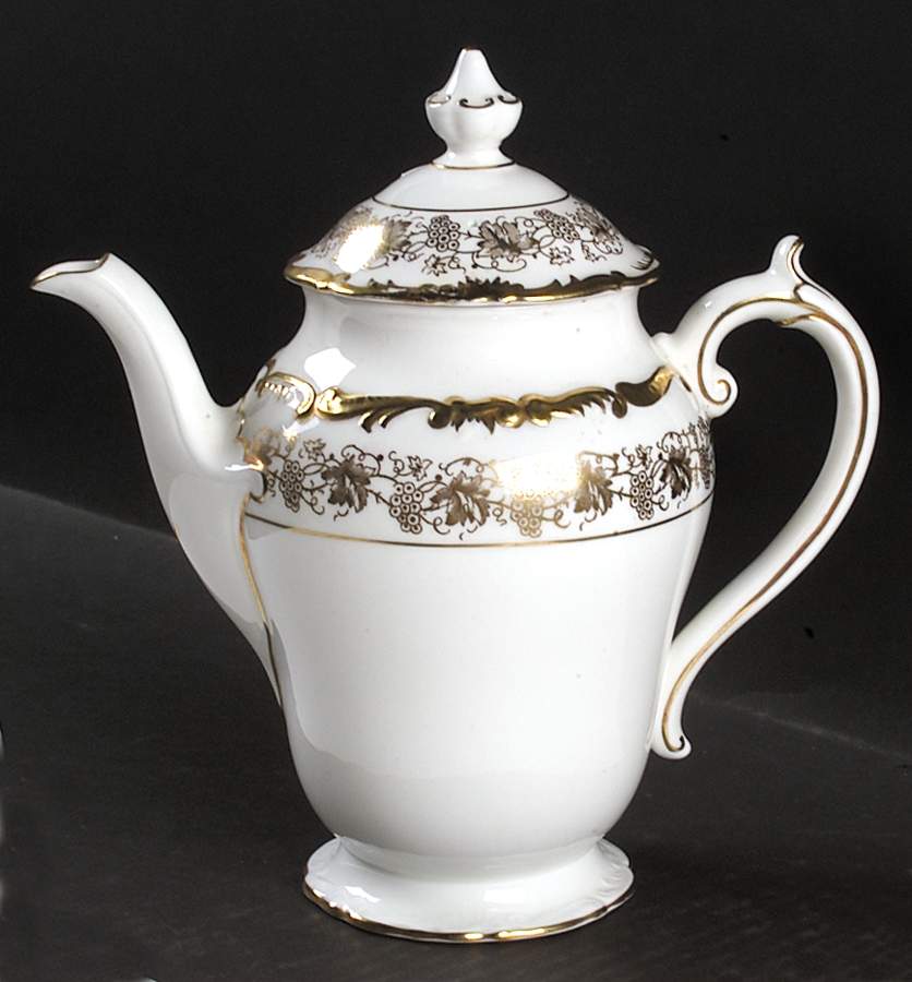 Hazelton White Mini Coffee Pot & Lid by Coalport-1