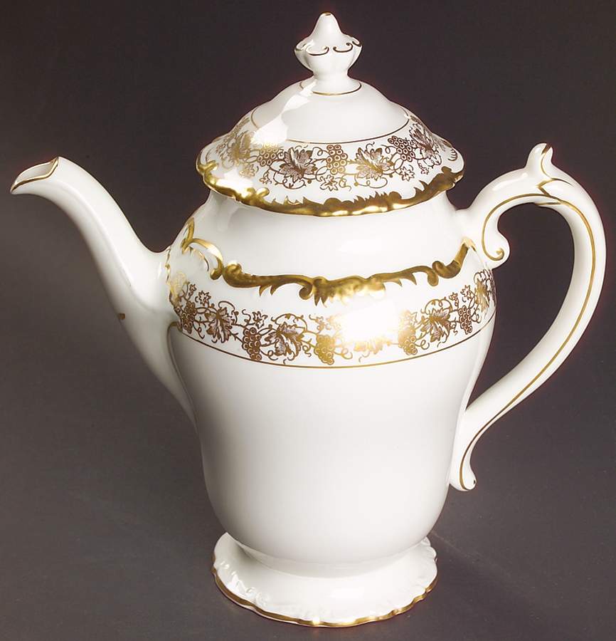 Hazelton White Coffee Pot & Lid by Coalport-1