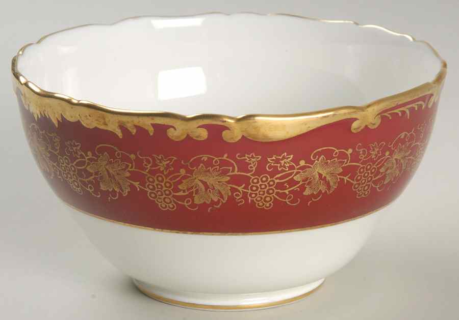 Hazelton Maroon Open Sugar Bowl by Coalport-1
