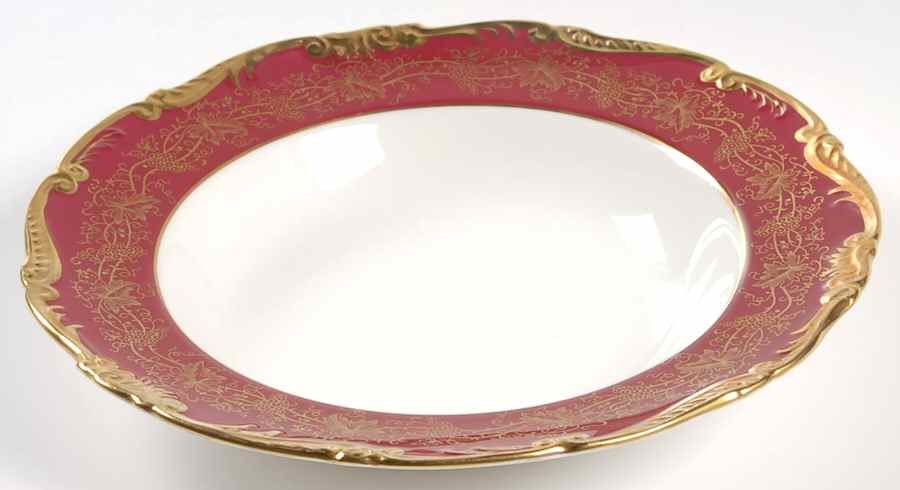 Hazelton Maroon Large Rim Soup Bowl by Coalport-1