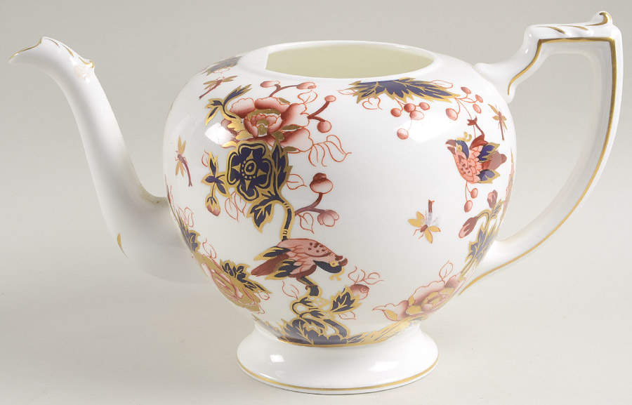 Hong Kong (New Backstamp, Mauve Flowers) Teapot No Lid by Coalport-1