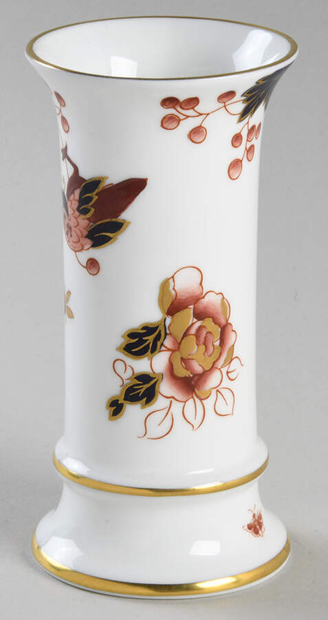 Hong Kong (New Backstamp, Mauve Flowers) 4" Vase by Coalport-1