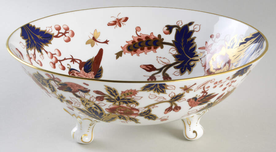 Hong Kong (New Backstamp, Mauve Flowers) 10" Footed Bowl by Coalport-1