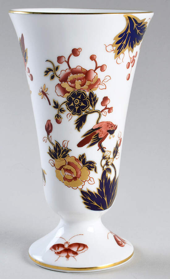 Hong Kong (New Backstamp, Mauve Flowers) 6" Vase by Coalport-1