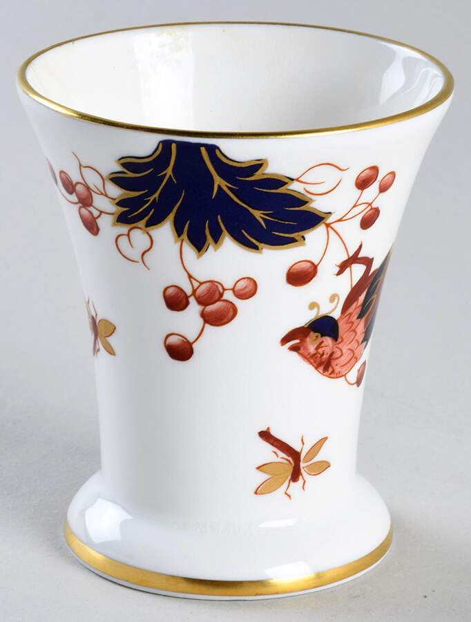 Hong Kong (New Backstamp, Mauve Flowers) 3" Posey Pot by Coalport-1
