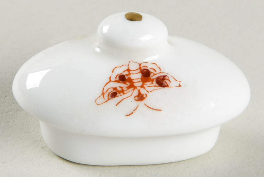 Hong Kong (New Backstamp, Mauve Flowers) Lid for Toy Teapot by Coalport-1