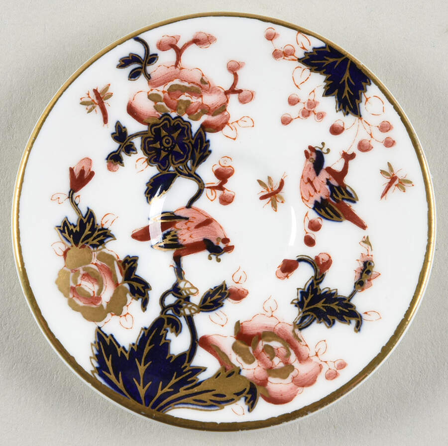 Hong Kong (New Backstamp, Mauve Flowers) Miniature Saucer by Coalport-1