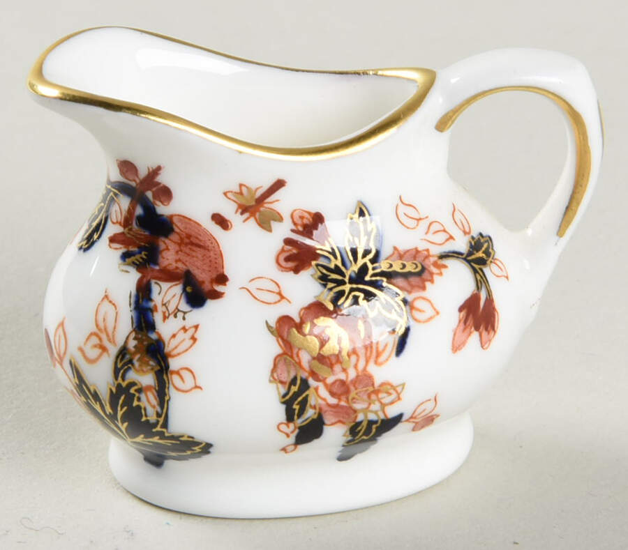 Hong Kong (New Backstamp, Mauve Flowers) Toy Creamer by Coalport-1
