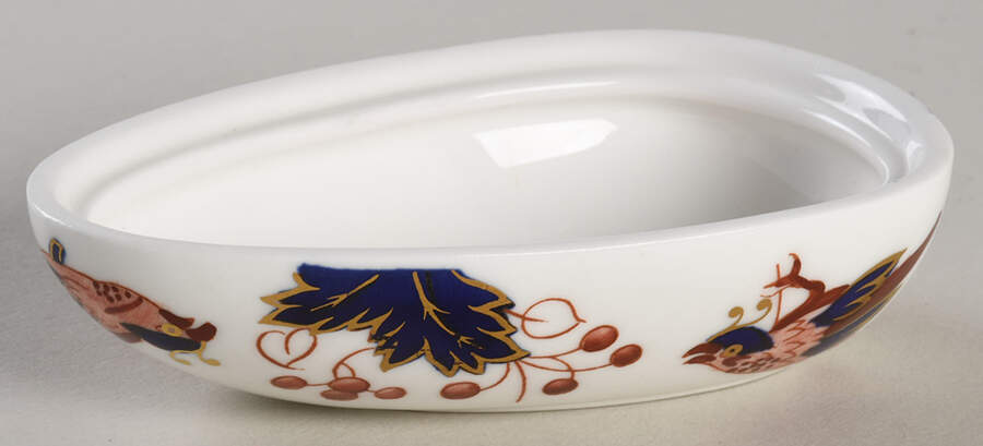 Hong Kong (New Backstamp, Mauve Flowers) 4" Egg Box No Lid by Coalport-1