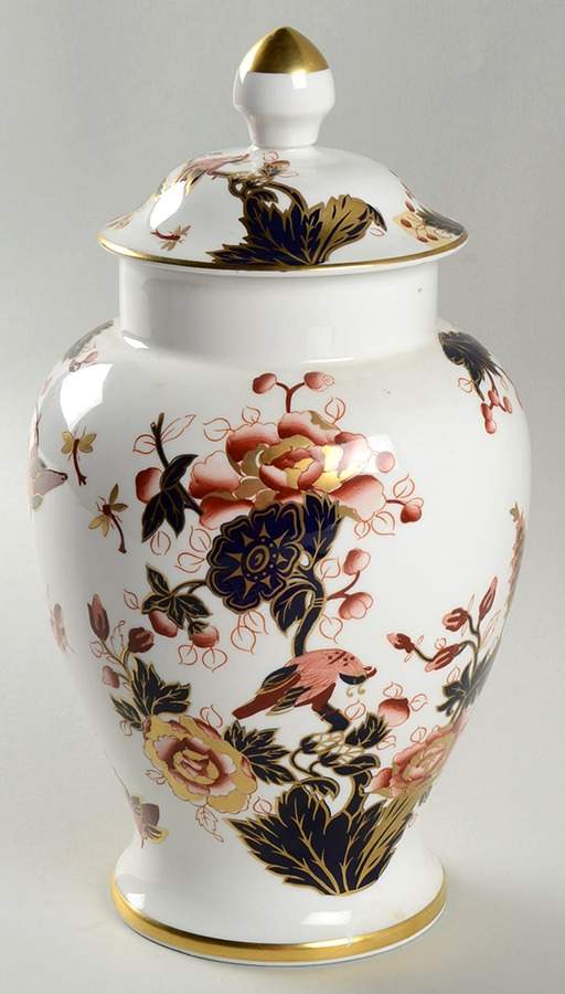 Hong Kong (New Backstamp, Mauve Flowers) Large Portland Vase No Lid by Coalport-1