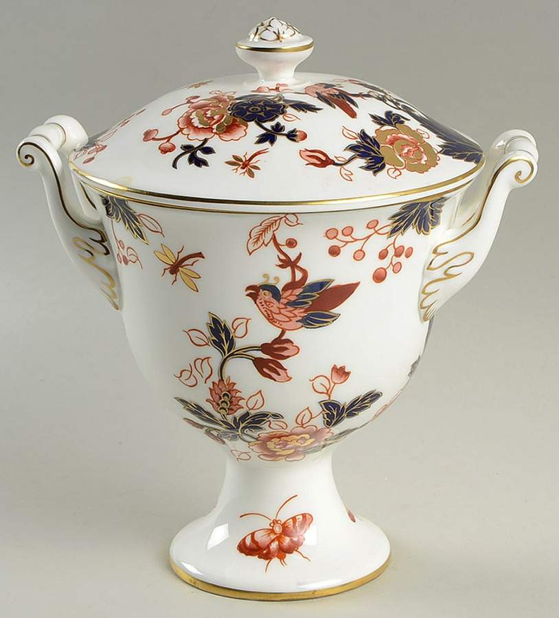 Hong Kong (New Backstamp, Mauve Flowers) 7" Urn with Lid by Coalport-1