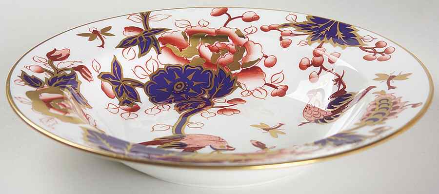 Hong Kong (New Backstamp, Mauve Flowers) Rim Soup Bowl by Coalport-1