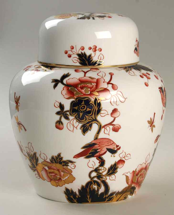 Hong Kong (New Backstamp, Mauve Flowers) Large Ginger Jar & Lid by Coalport-1