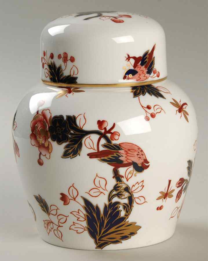 Hong Kong (New Backstamp, Mauve Flowers) Medium Ginger Jar & Lid by Coalport-1