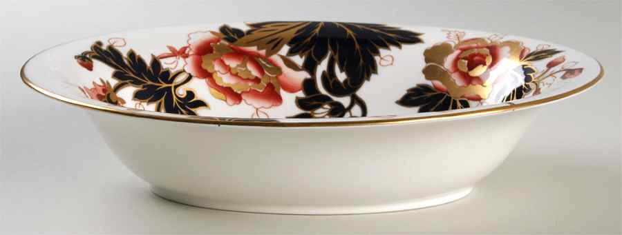 Hong Kong (New Backstamp, Mauve Flowers) 9" Oval Vegetable Bowl by Coalport-1
