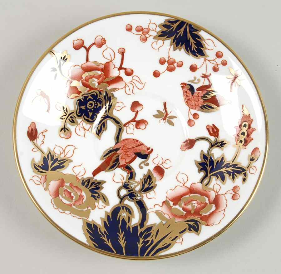 Hong Kong (New Backstamp, Mauve Flowers) Saucer for Cream Soup Bowl by Coalport-1