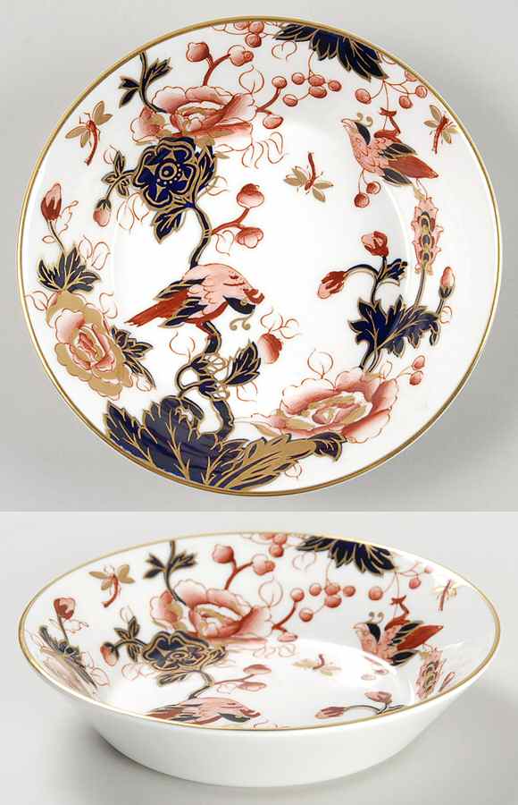 Hong Kong (New Backstamp, Mauve Flowers) Fruit/Dessert (Sauce) Bowl by Coalport-1