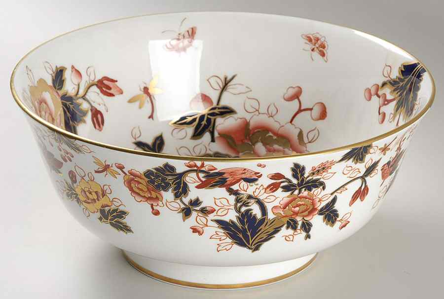 Hong Kong (New Backstamp, Mauve Flowers) 10" Large Salad Serving Bowl by Coalport-1