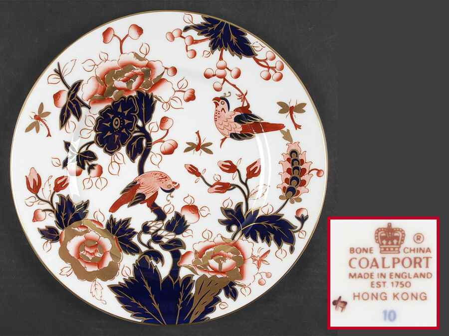 Hong Kong (New Backstamp, Mauve Flowers) Dinner Plate by Coalport-1