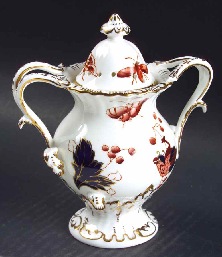 Hong Kong (New Backstamp, Mauve Flowers) Potpourri Jar & Lid by Coalport-1