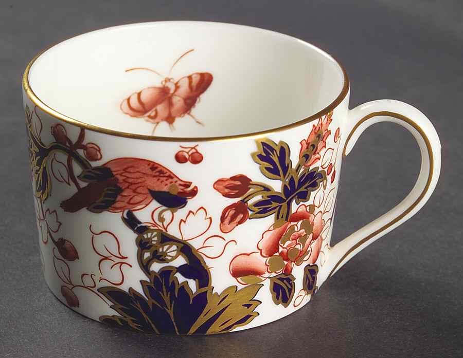 Hong Kong (New Backstamp, Mauve Flowers) Flat Cup by Coalport-1