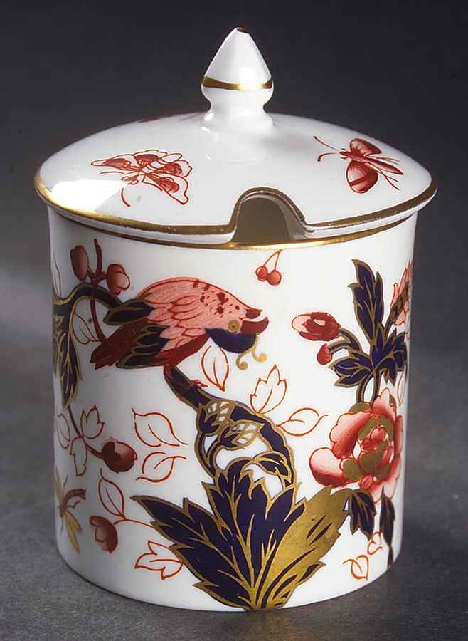 Hong Kong (New Backstamp, Mauve Flowers) Jam/Jelly & Lid by Coalport-1